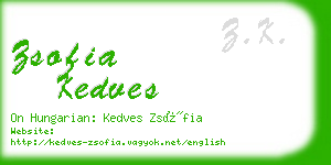 zsofia kedves business card